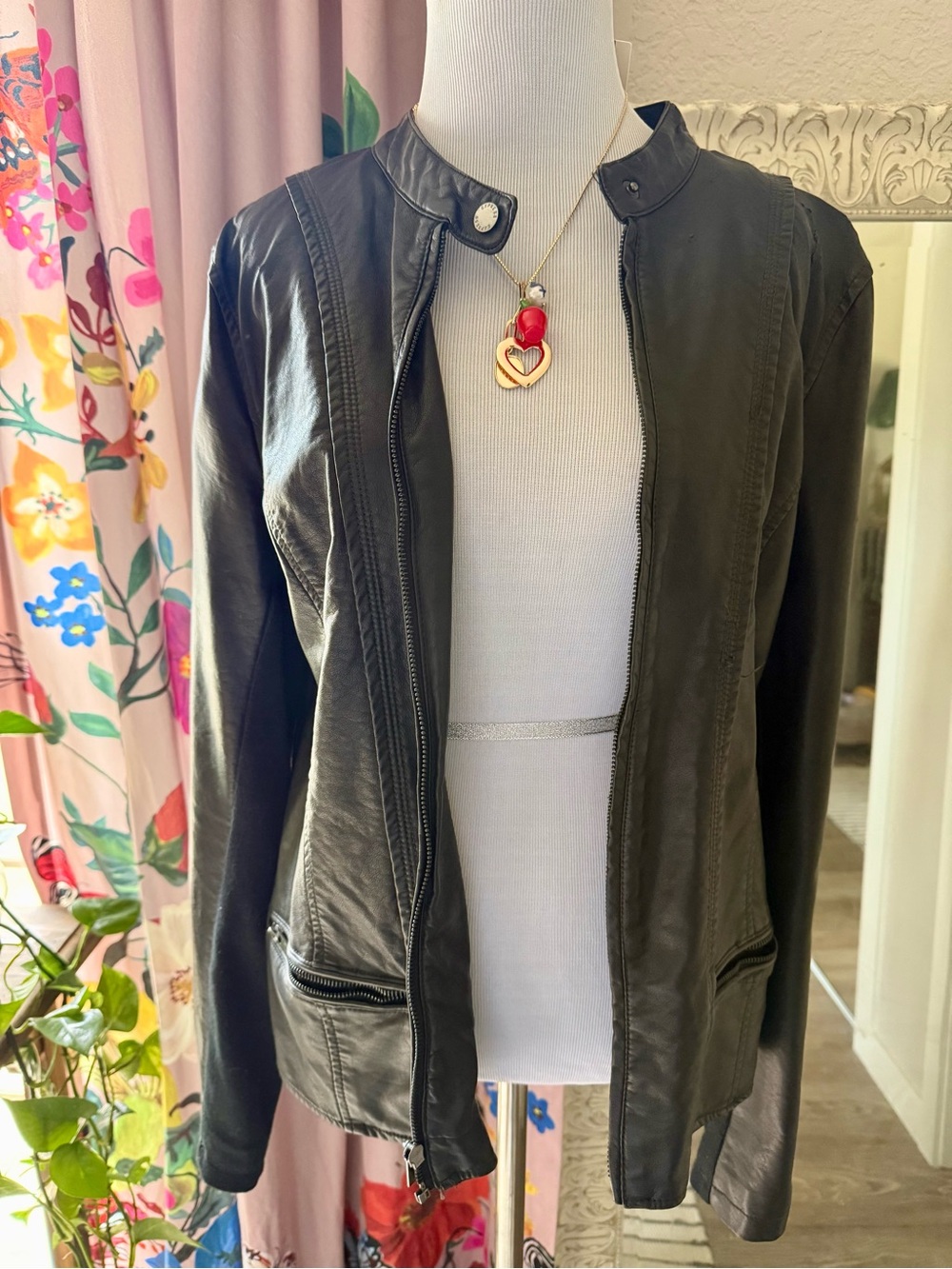 Express Black Leather Jacket – Size Large